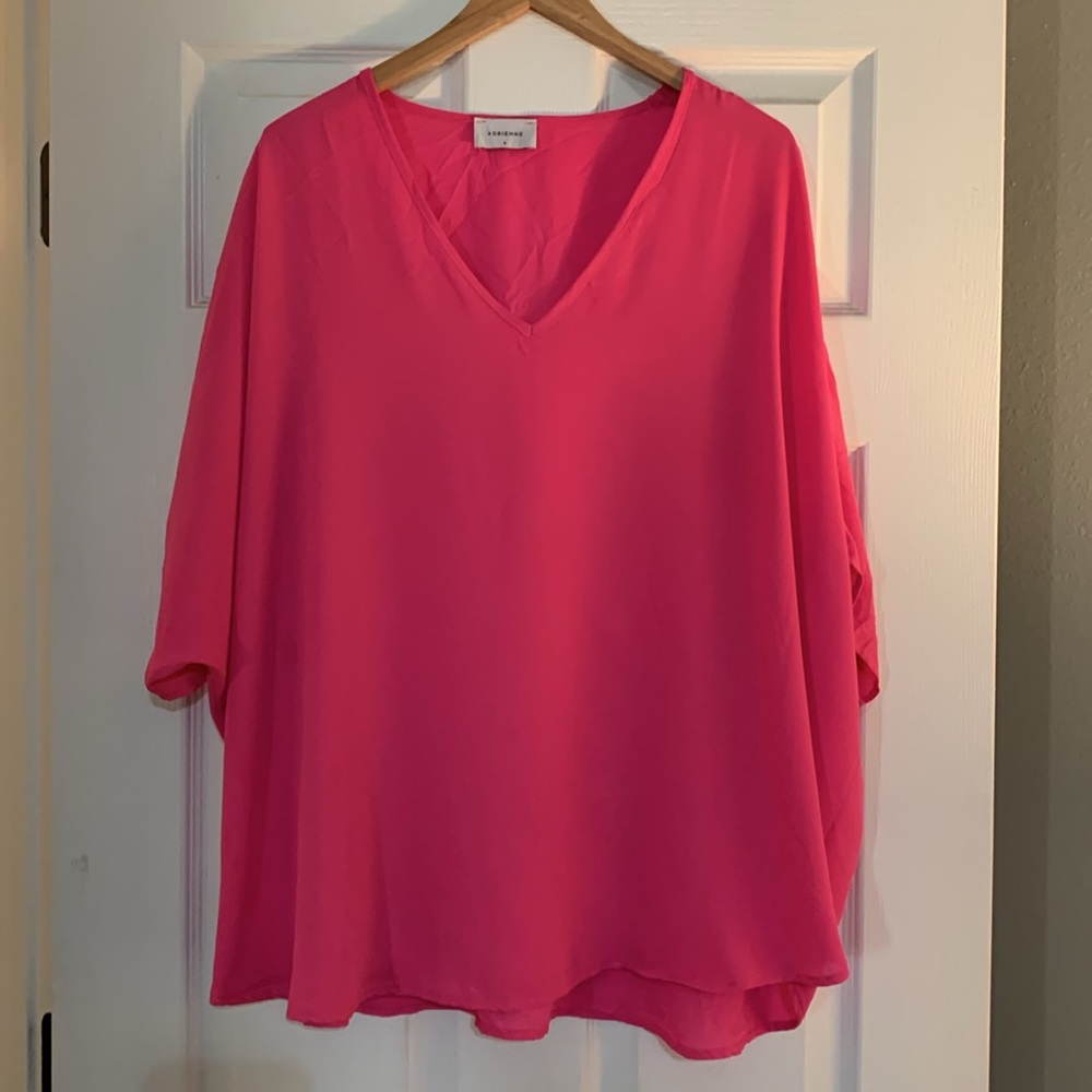 Overly sized hot pink blouse